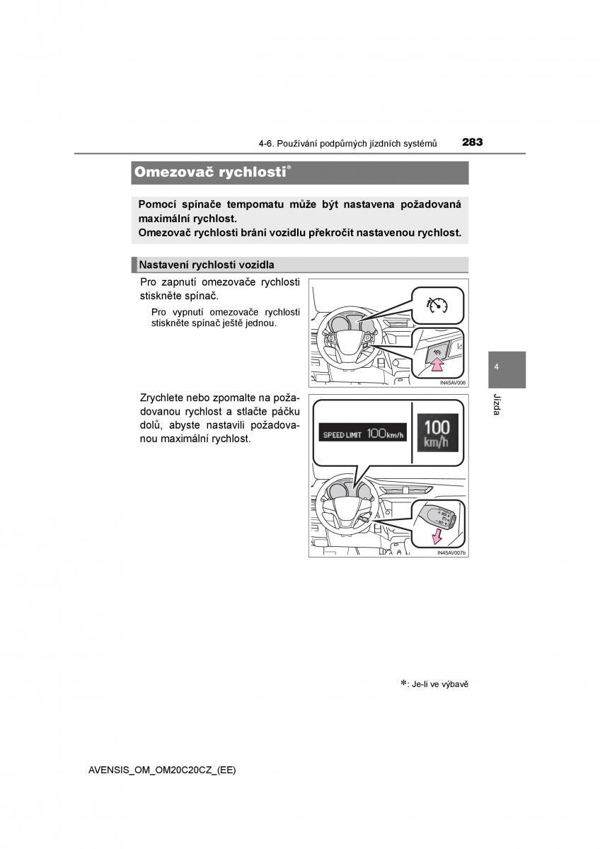 Toyota Avensis IV 4 navod k obsludze / page 283