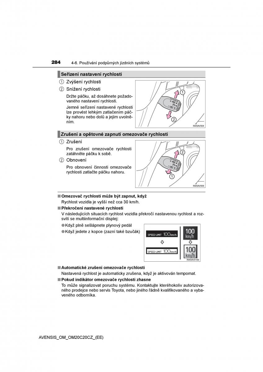 Toyota Avensis IV 4 navod k obsludze / page 284