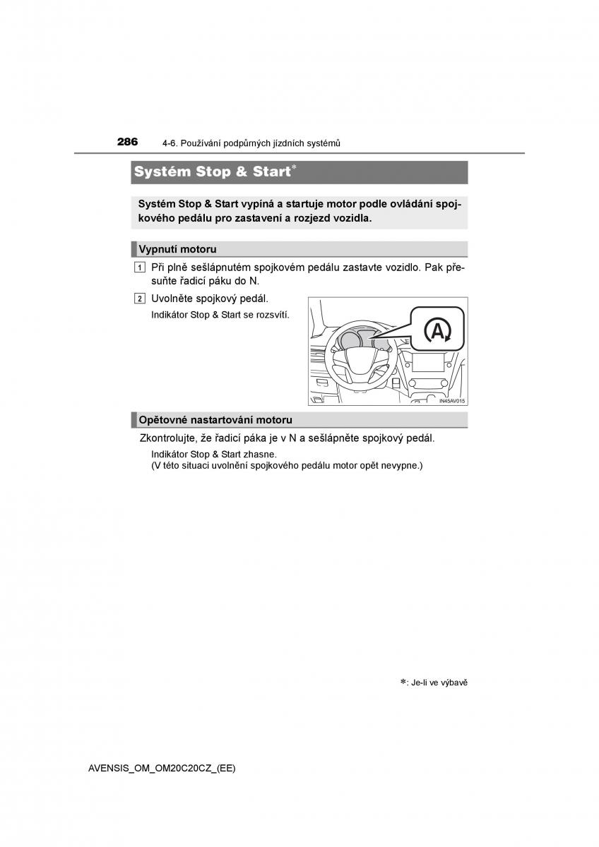 Toyota Avensis IV 4 navod k obsludze / page 286