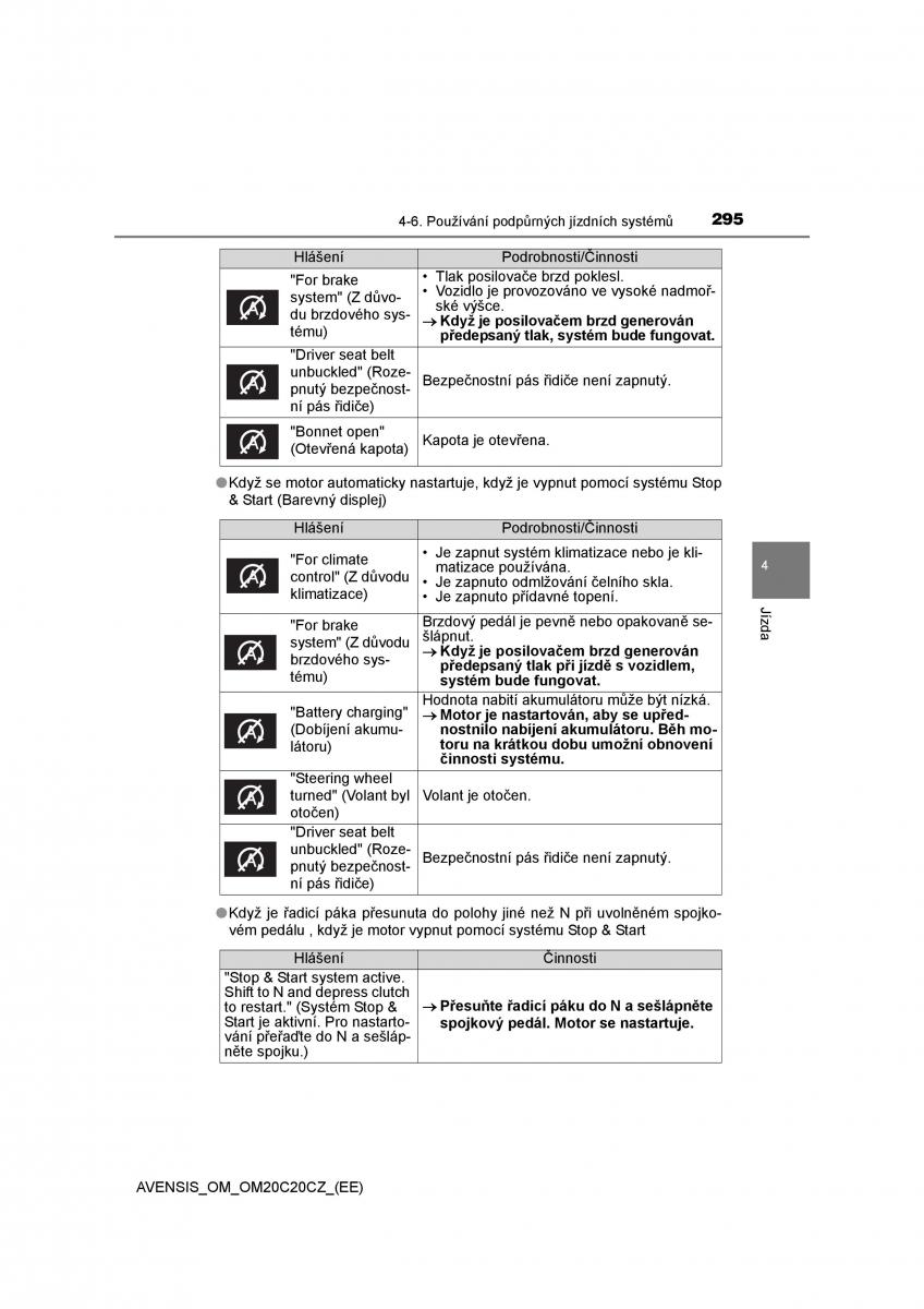 Toyota Avensis IV 4 navod k obsludze / page 295