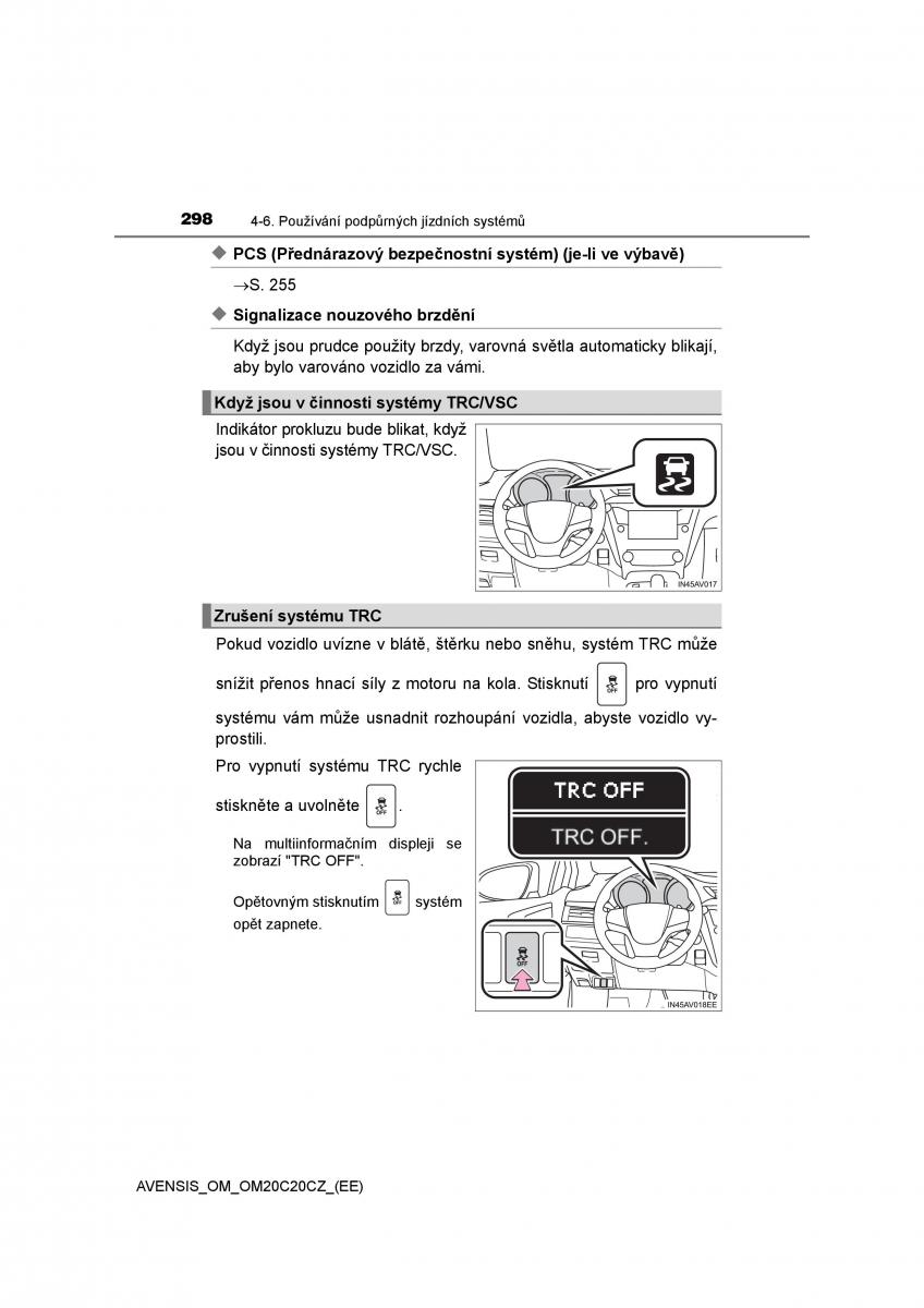 Toyota Avensis IV 4 navod k obsludze / page 298