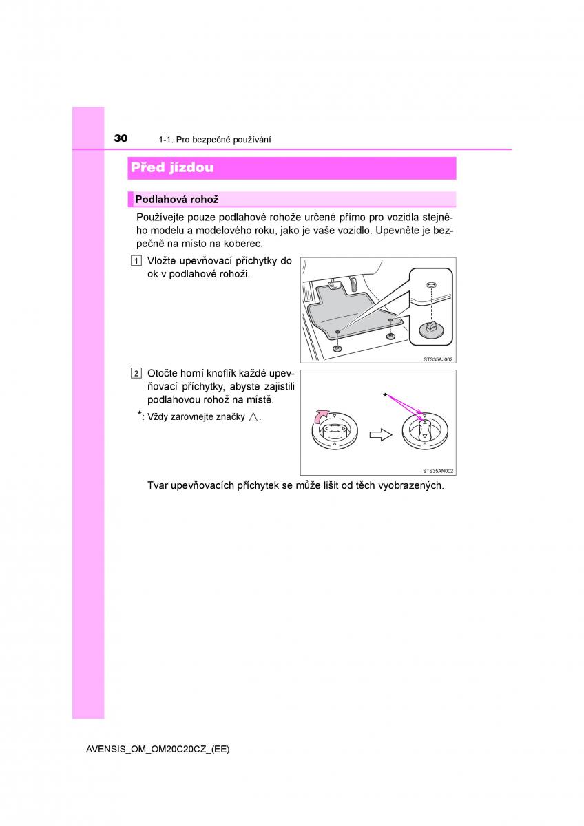 Toyota Avensis IV 4 navod k obsludze / page 30