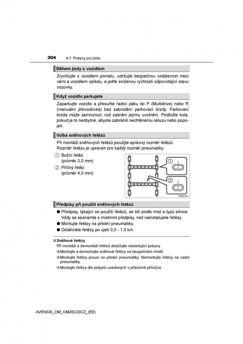 Toyota Avensis IV 4 navod k obsludze / page 304