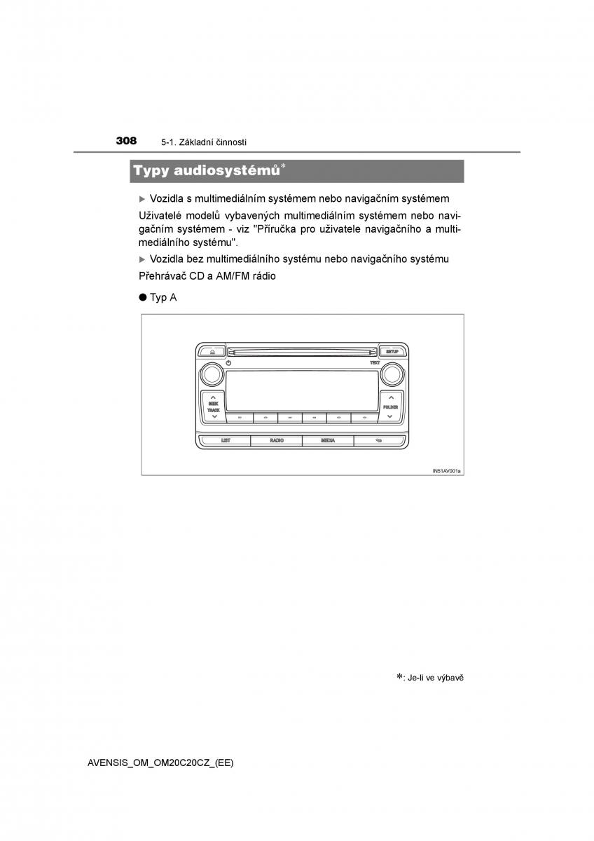 Toyota Avensis IV 4 navod k obsludze / page 308