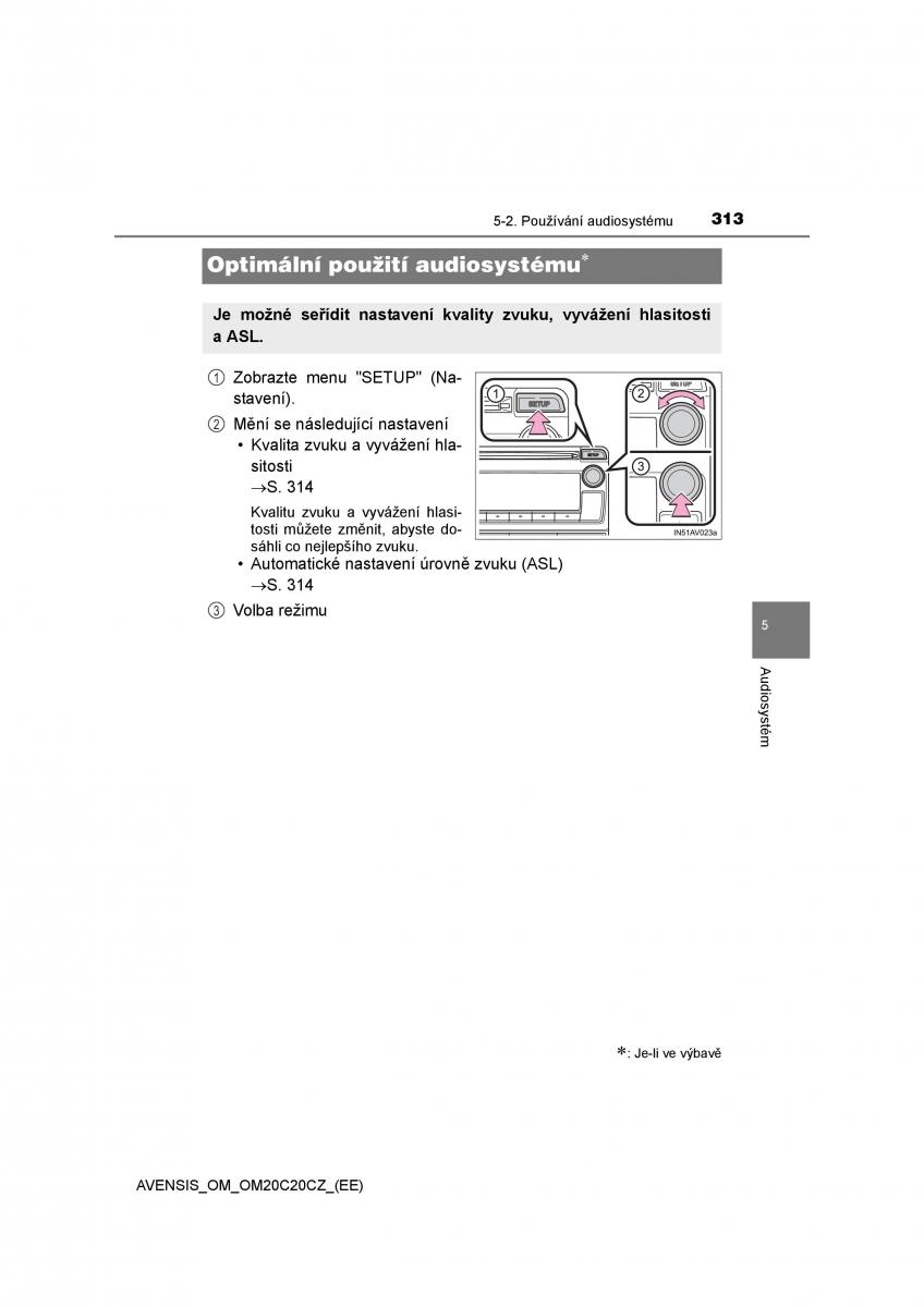 Toyota Avensis IV 4 navod k obsludze / page 313