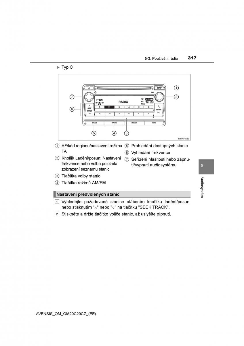 Toyota Avensis IV 4 navod k obsludze / page 317