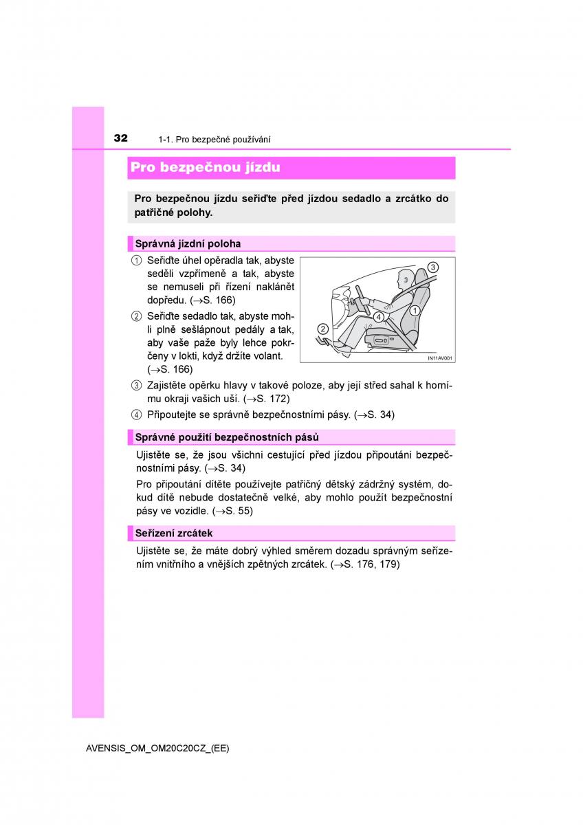 Toyota Avensis IV 4 navod k obsludze / page 32