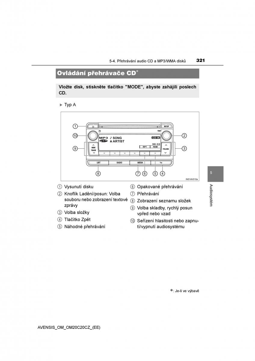 Toyota Avensis IV 4 navod k obsludze / page 321