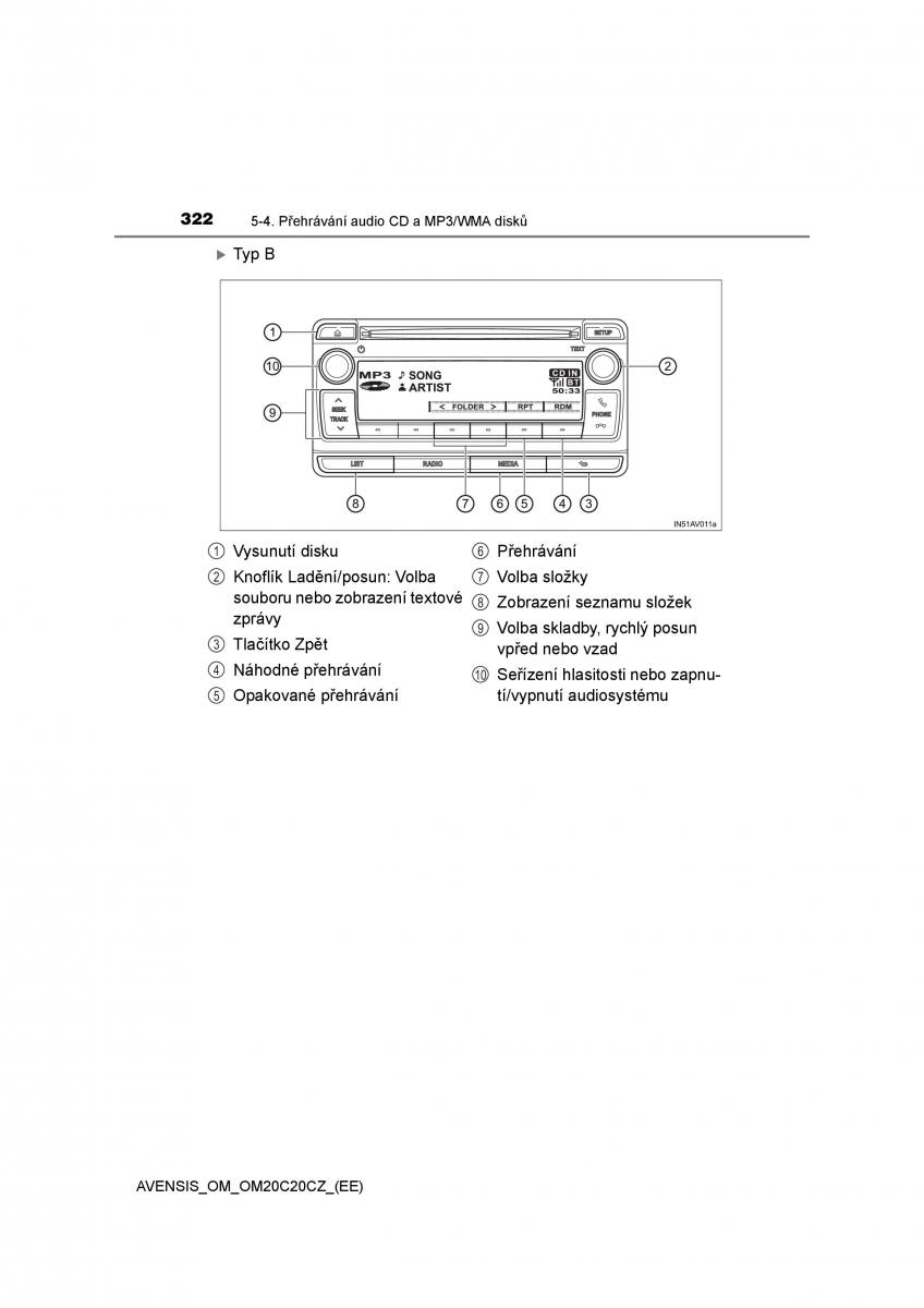 Toyota Avensis IV 4 navod k obsludze / page 322