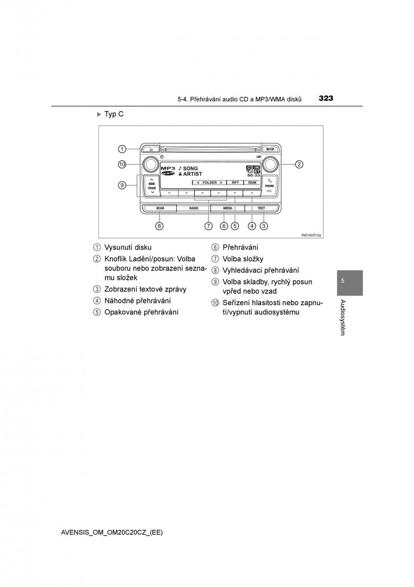 Toyota Avensis IV 4 navod k obsludze / page 323