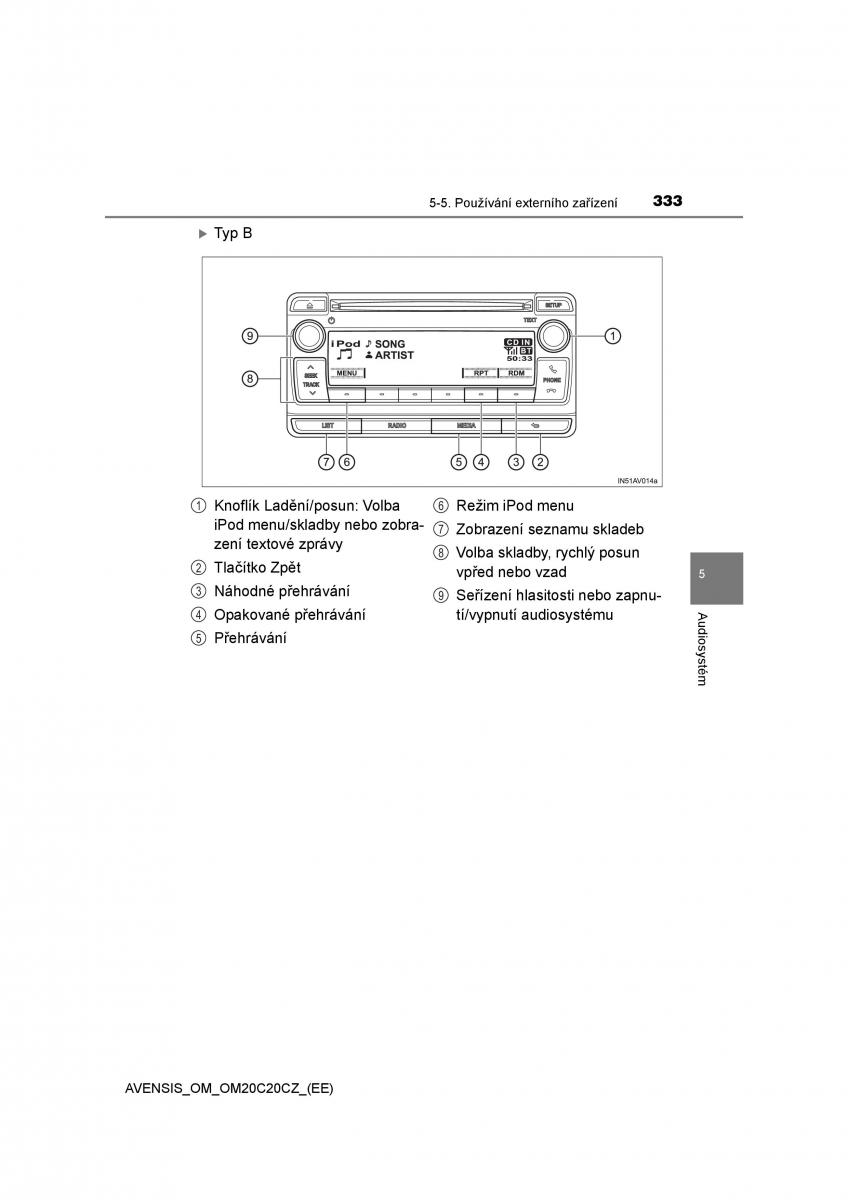 Toyota Avensis IV 4 navod k obsludze / page 333