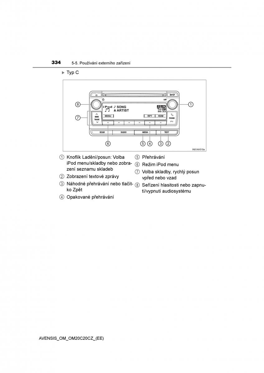 Toyota Avensis IV 4 navod k obsludze / page 334