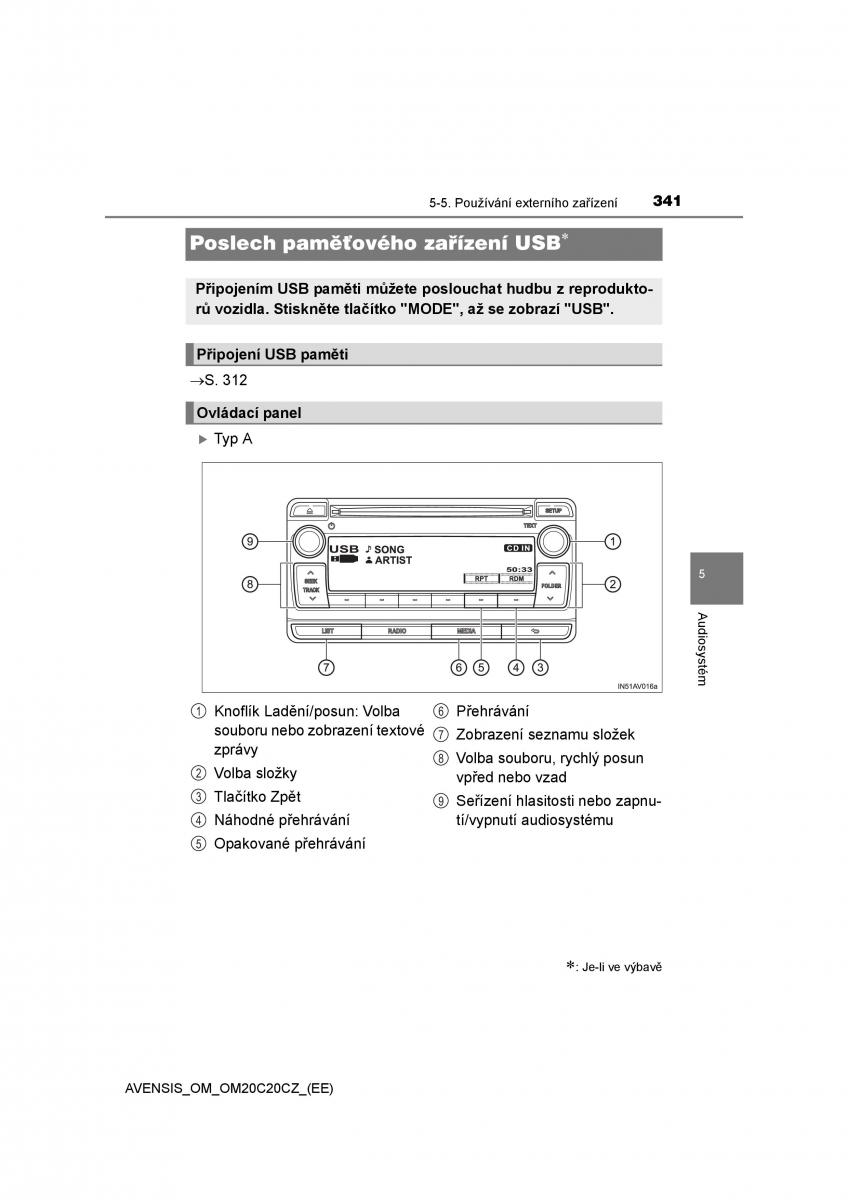 Toyota Avensis IV 4 navod k obsludze / page 341