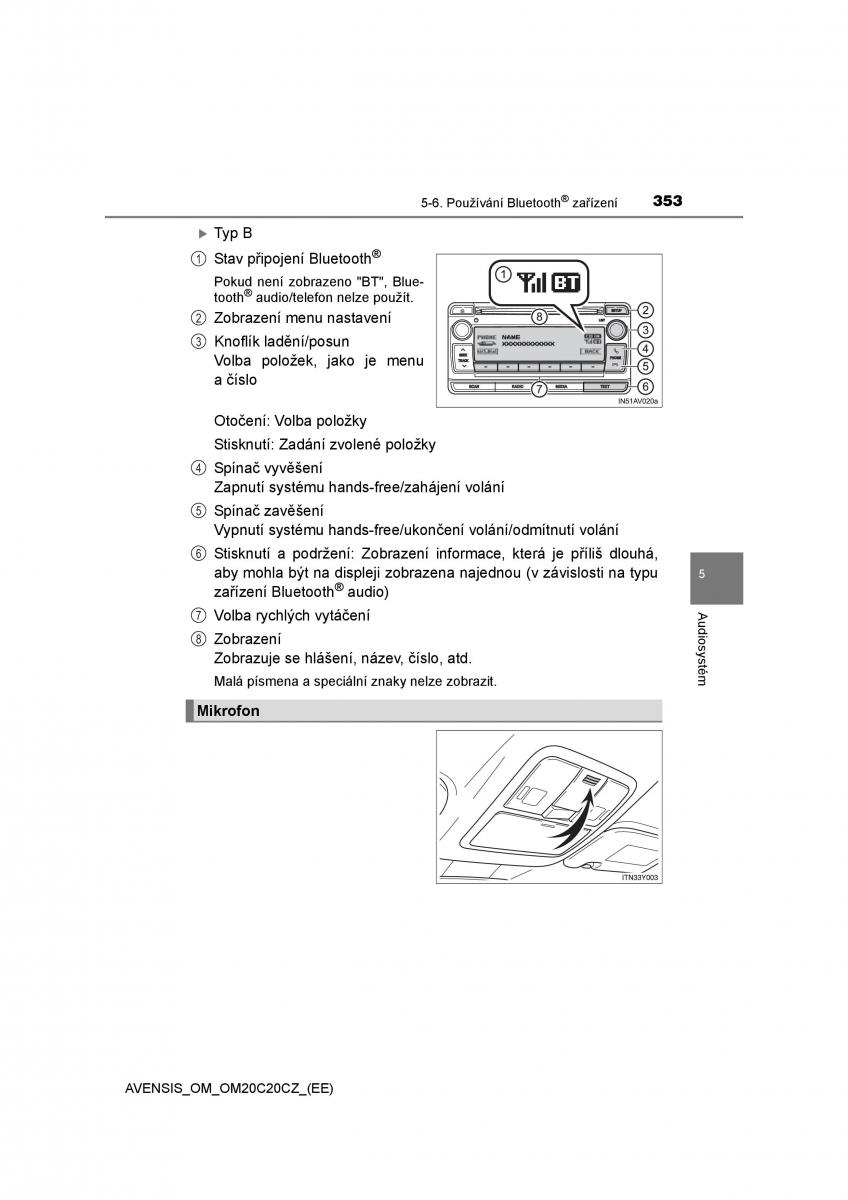 Toyota Avensis IV 4 navod k obsludze / page 353