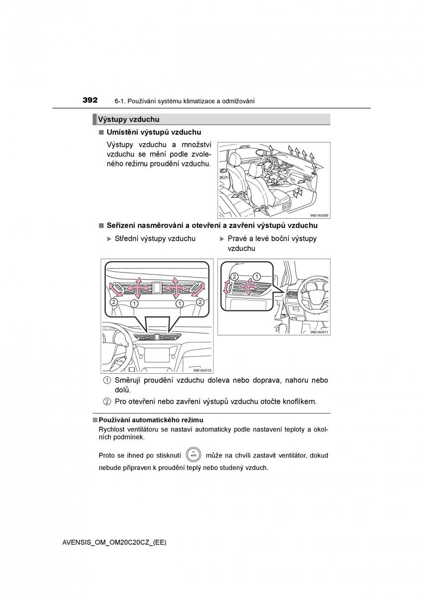 Toyota Avensis IV 4 navod k obsludze / page 392