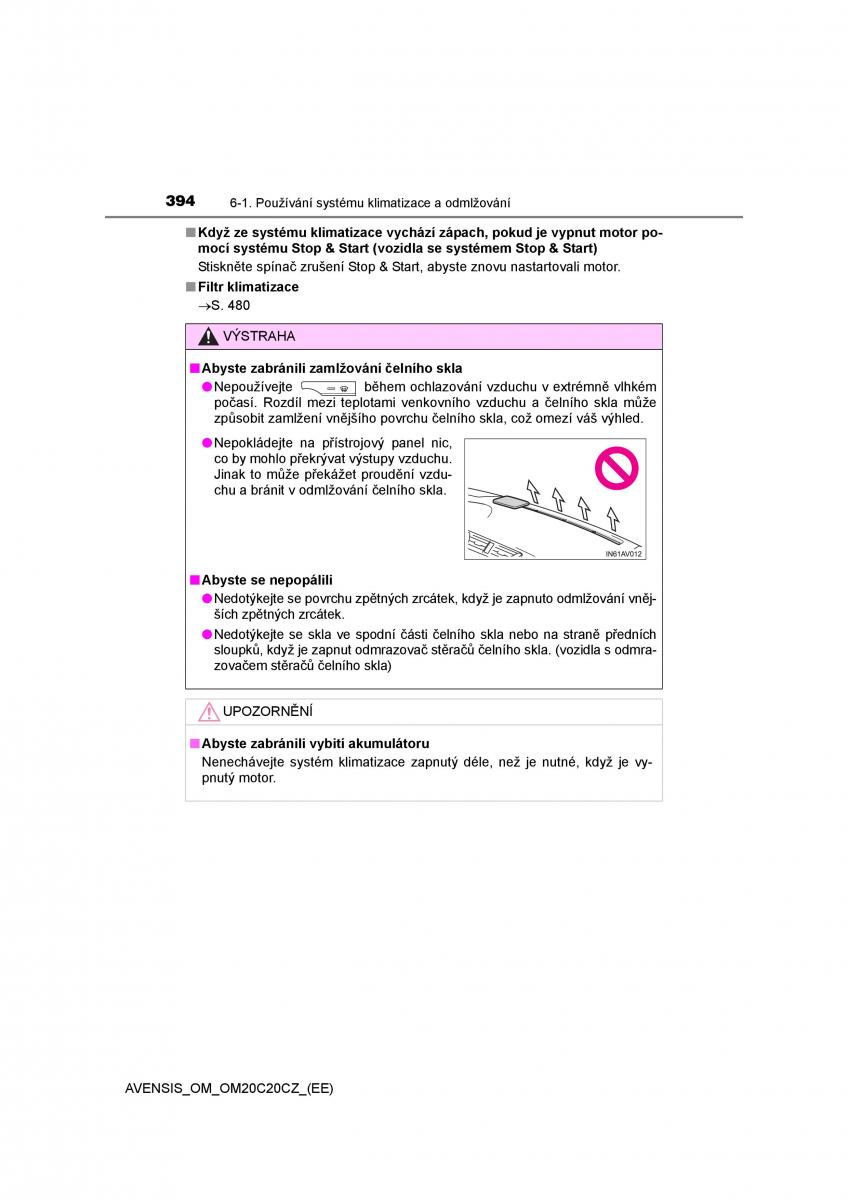 Toyota Avensis IV 4 navod k obsludze / page 394