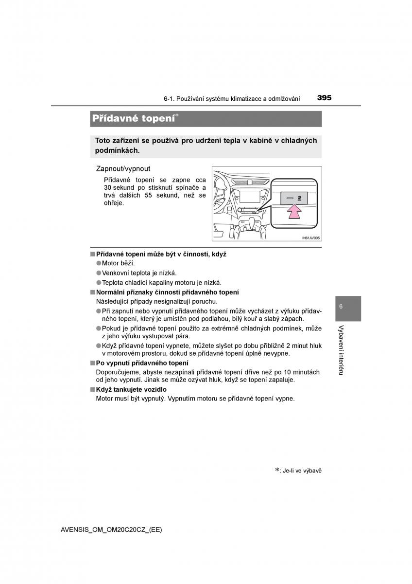 Toyota Avensis IV 4 navod k obsludze / page 395