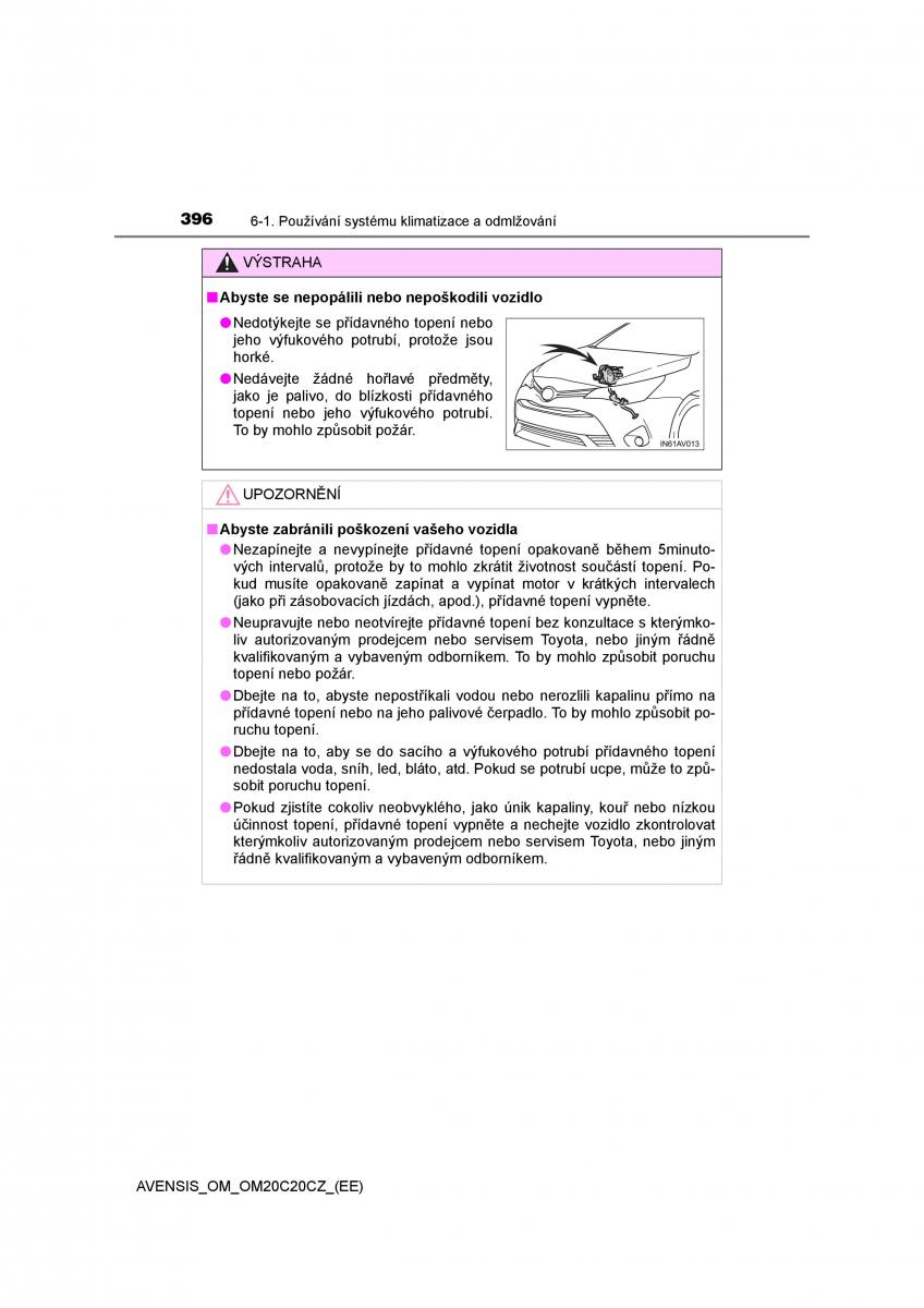 Toyota Avensis IV 4 navod k obsludze / page 396