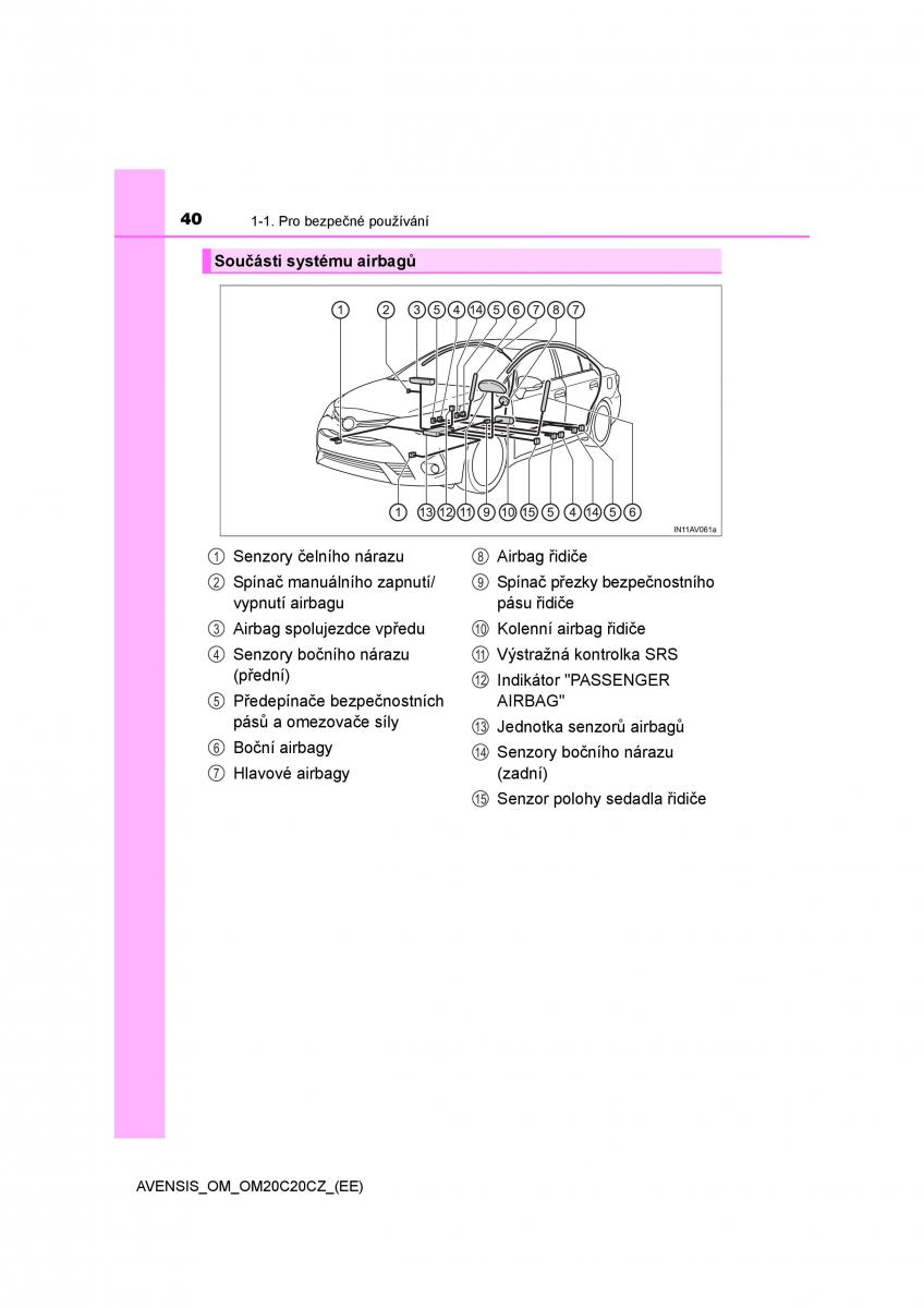 Toyota Avensis IV 4 navod k obsludze / page 40