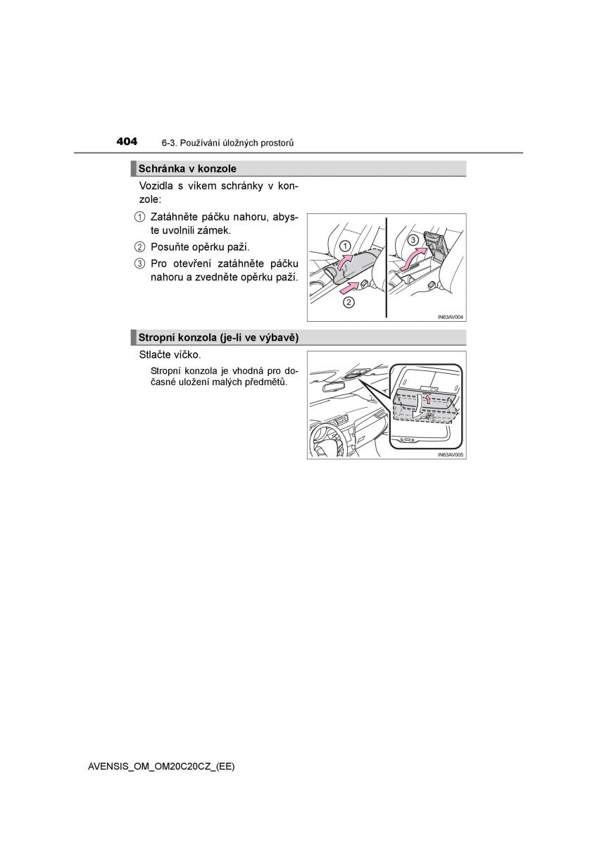 Toyota Avensis IV 4 navod k obsludze / page 404