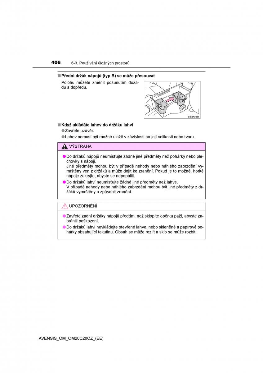 Toyota Avensis IV 4 navod k obsludze / page 406