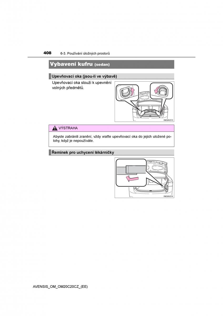 Toyota Avensis IV 4 navod k obsludze / page 408