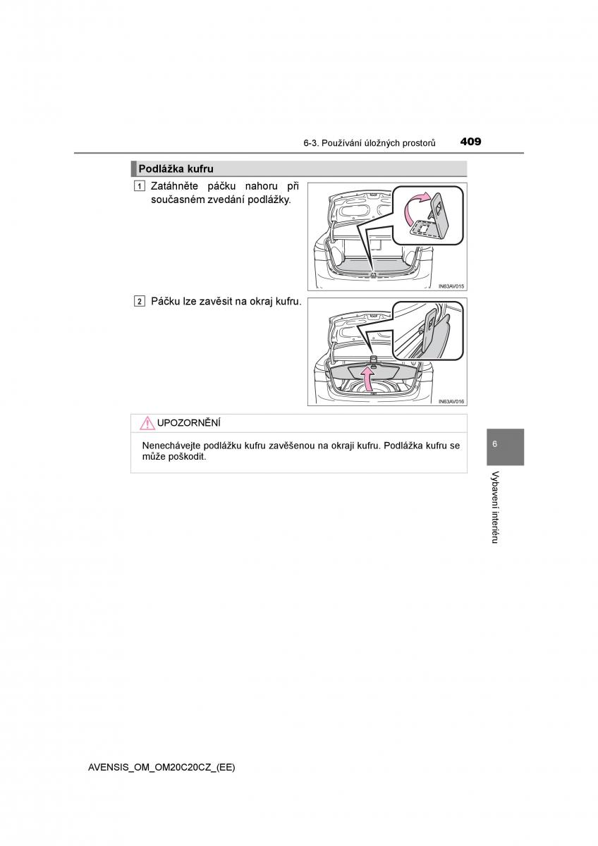 Toyota Avensis IV 4 navod k obsludze / page 409