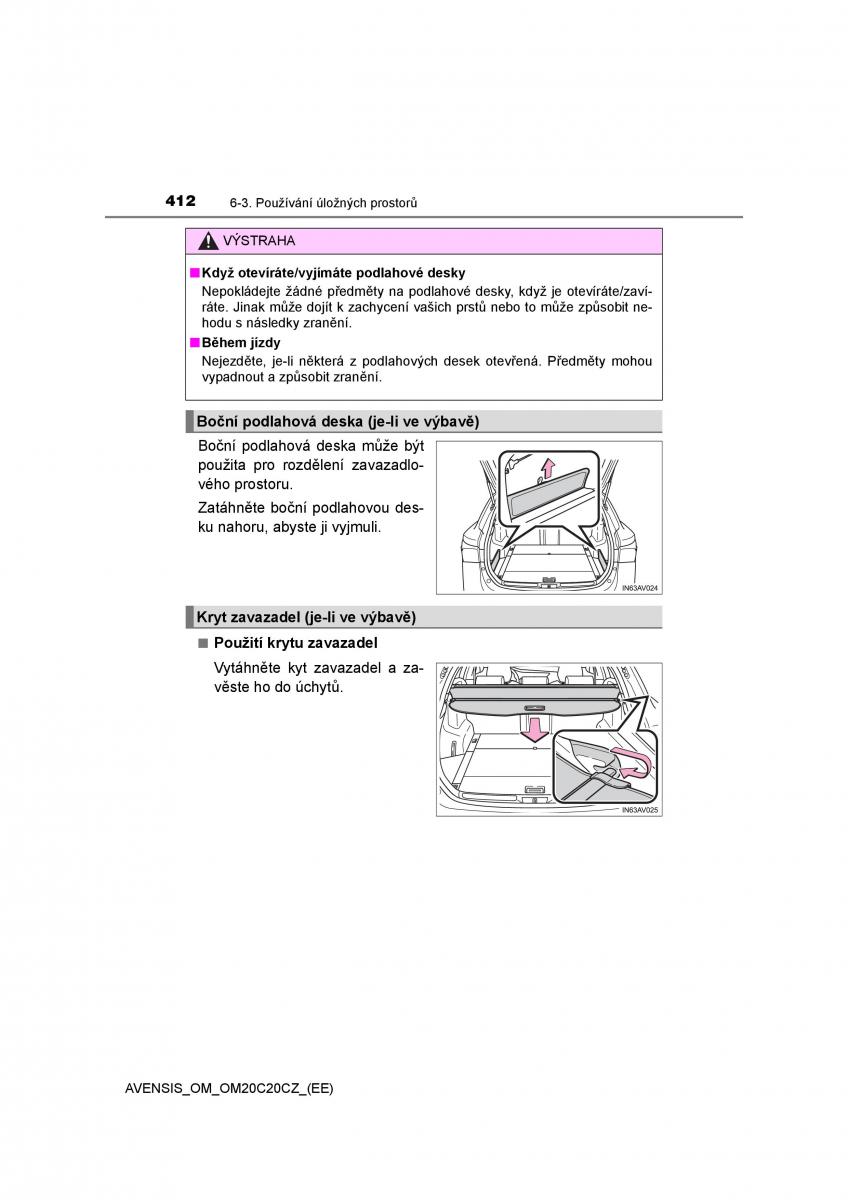 Toyota Avensis IV 4 navod k obsludze / page 412