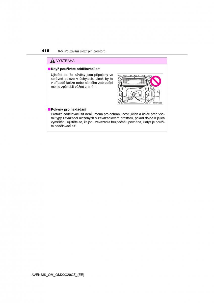 Toyota Avensis IV 4 navod k obsludze / page 416