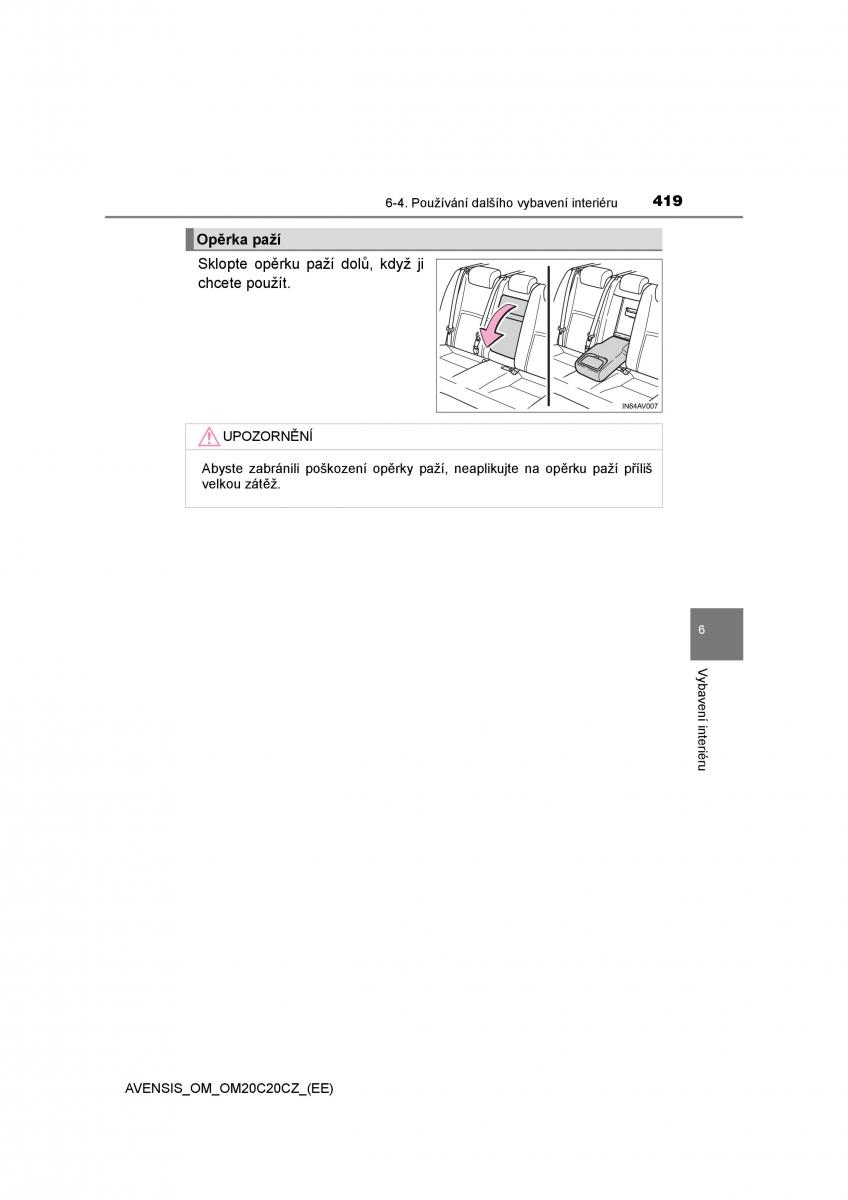 Toyota Avensis IV 4 navod k obsludze / page 419