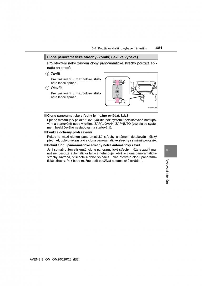 Toyota Avensis IV 4 navod k obsludze / page 421