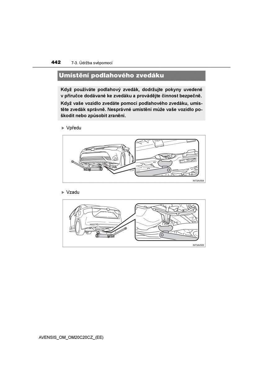 Toyota Avensis IV 4 navod k obsludze / page 442