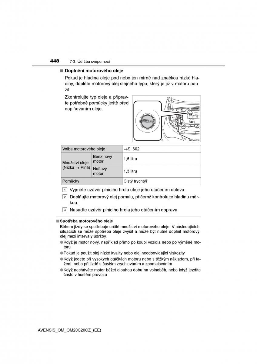 Toyota Avensis IV 4 navod k obsludze / page 448