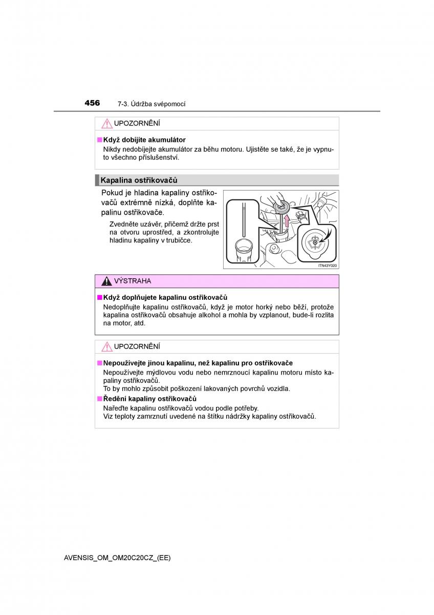 Toyota Avensis IV 4 navod k obsludze / page 456