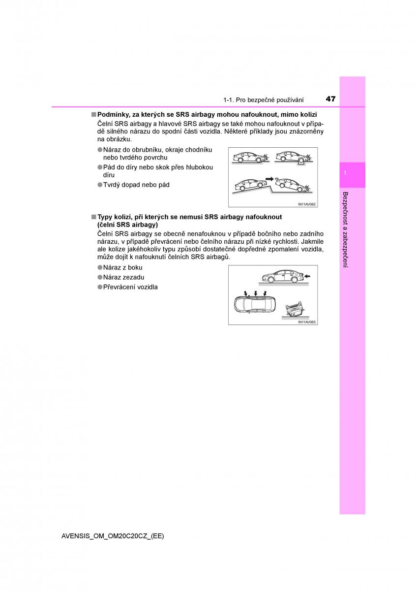 Toyota Avensis IV 4 navod k obsludze / page 47