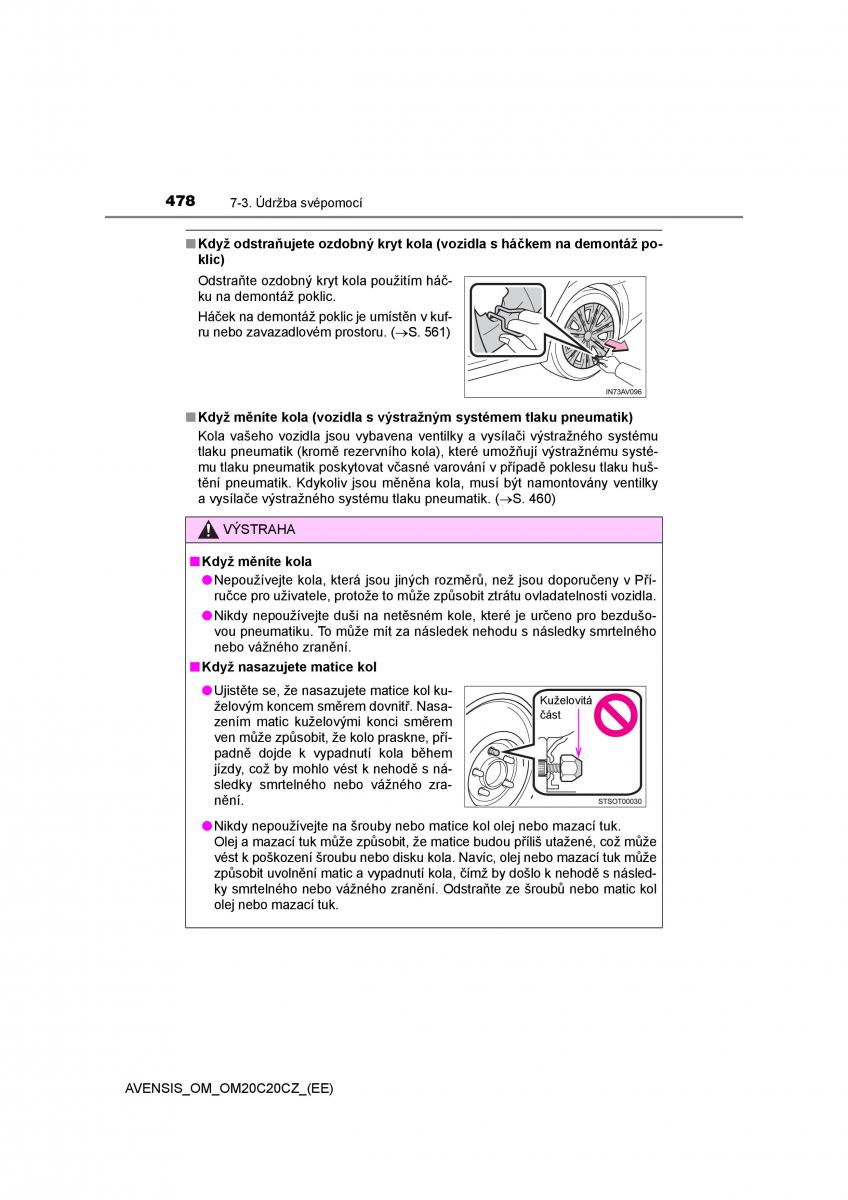 Toyota Avensis IV 4 navod k obsludze / page 478