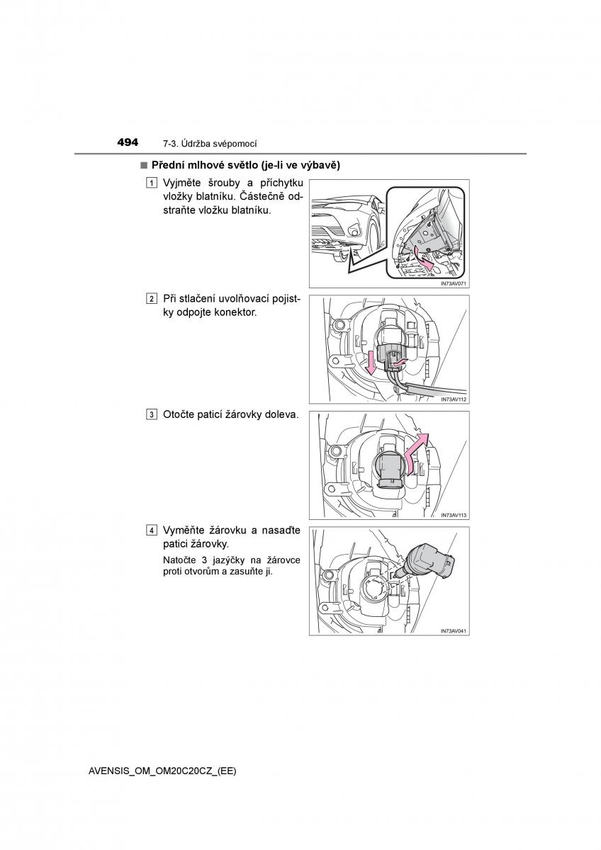 Toyota Avensis IV 4 navod k obsludze / page 494