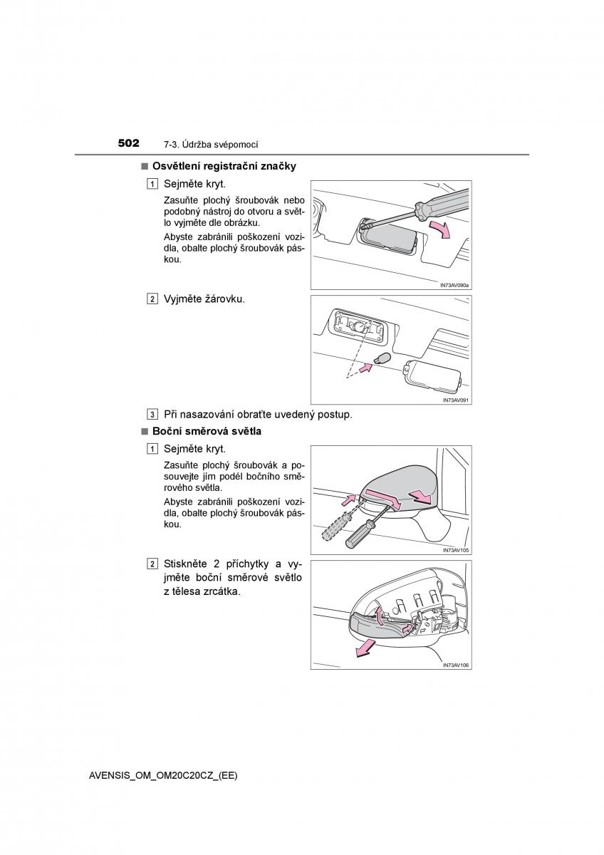 Toyota Avensis IV 4 navod k obsludze / page 502