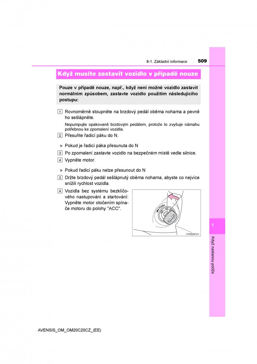 Toyota Avensis IV 4 navod k obsludze / page 509