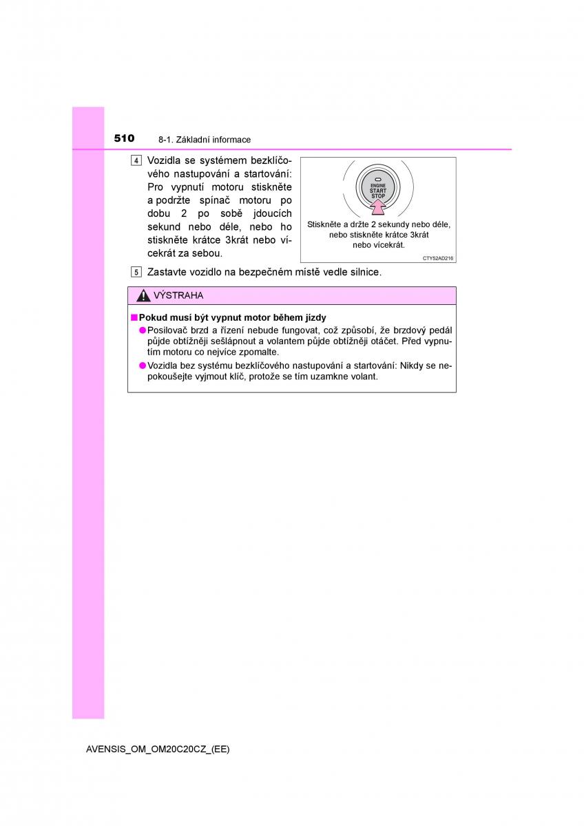 Toyota Avensis IV 4 navod k obsludze / page 510