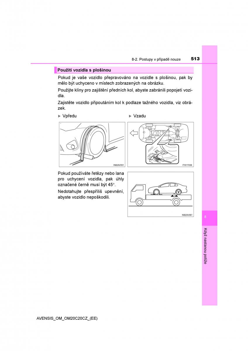 Toyota Avensis IV 4 navod k obsludze / page 513