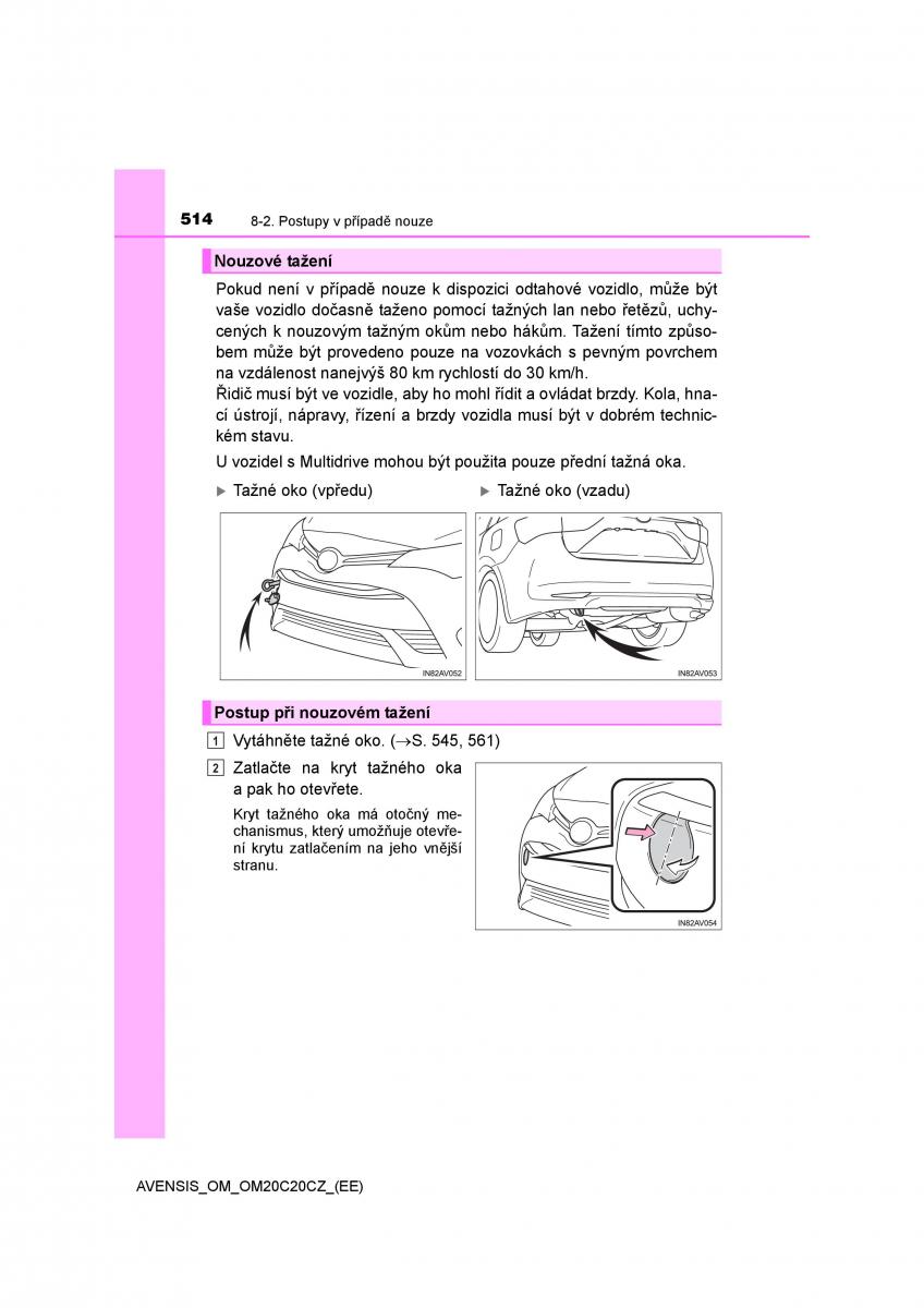 Toyota Avensis IV 4 navod k obsludze / page 514