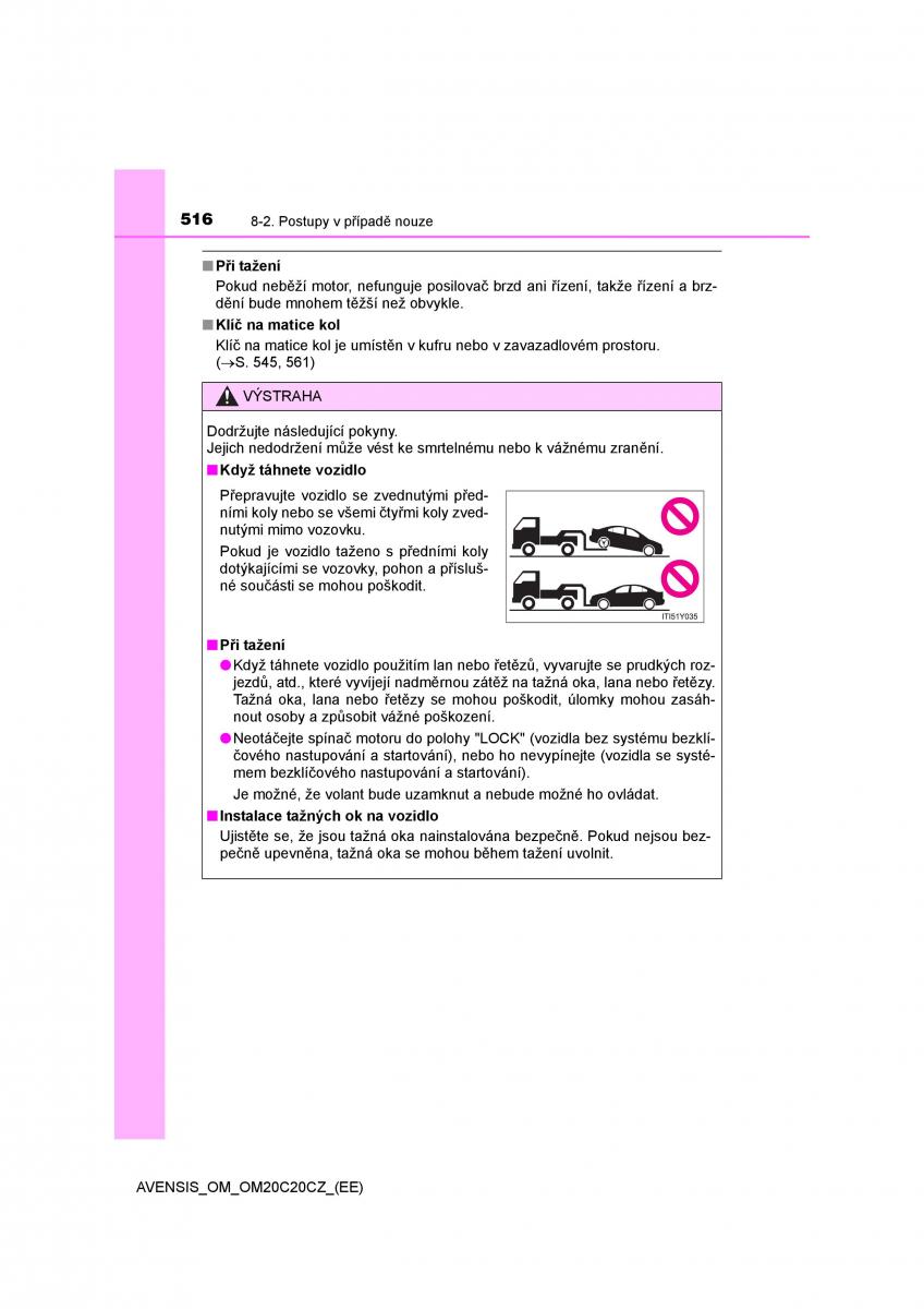 Toyota Avensis IV 4 navod k obsludze / page 516