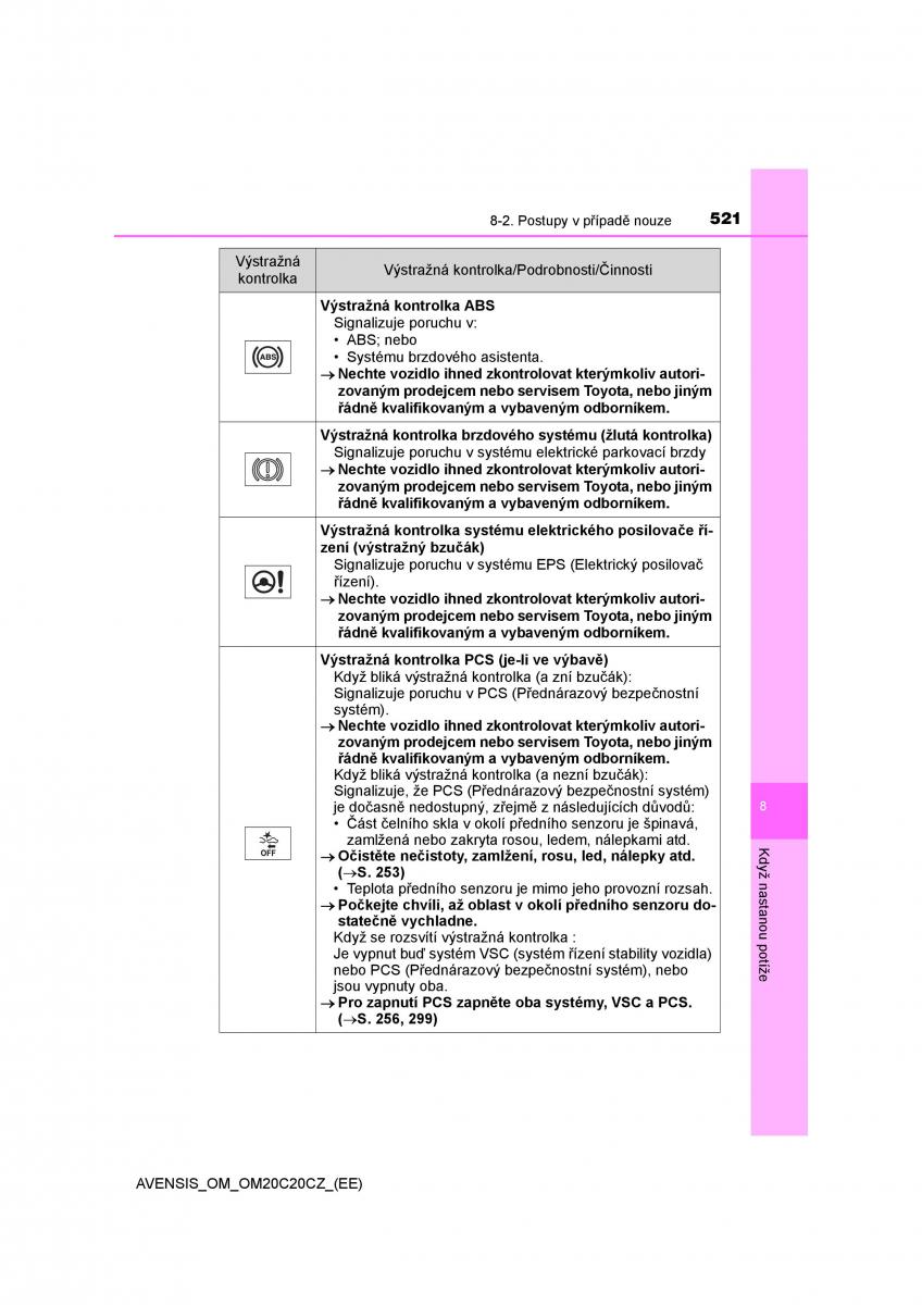 Toyota Avensis IV 4 navod k obsludze / page 521