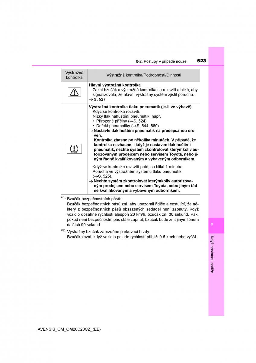 Toyota Avensis IV 4 navod k obsludze / page 523