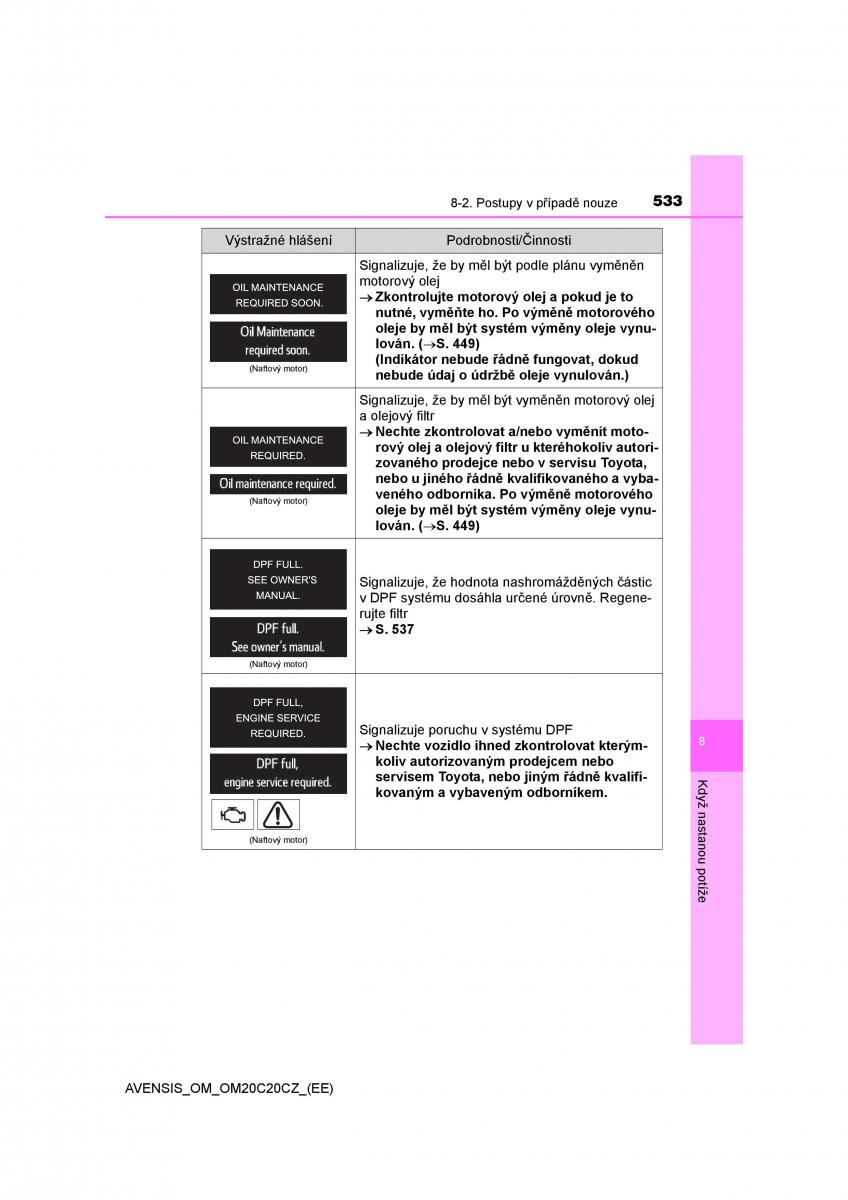 Toyota Avensis IV 4 navod k obsludze / page 533