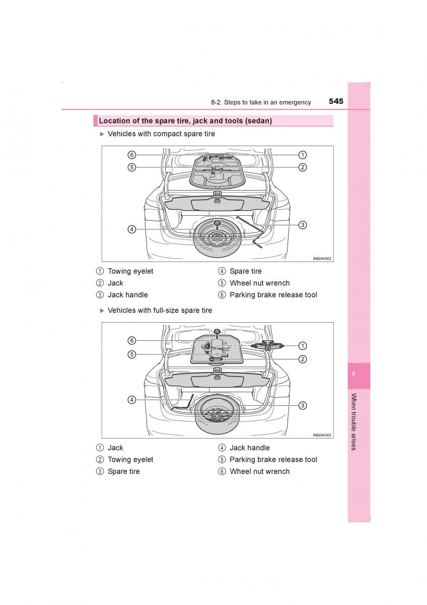 Toyota Avensis IV 4 owners manual / page 545