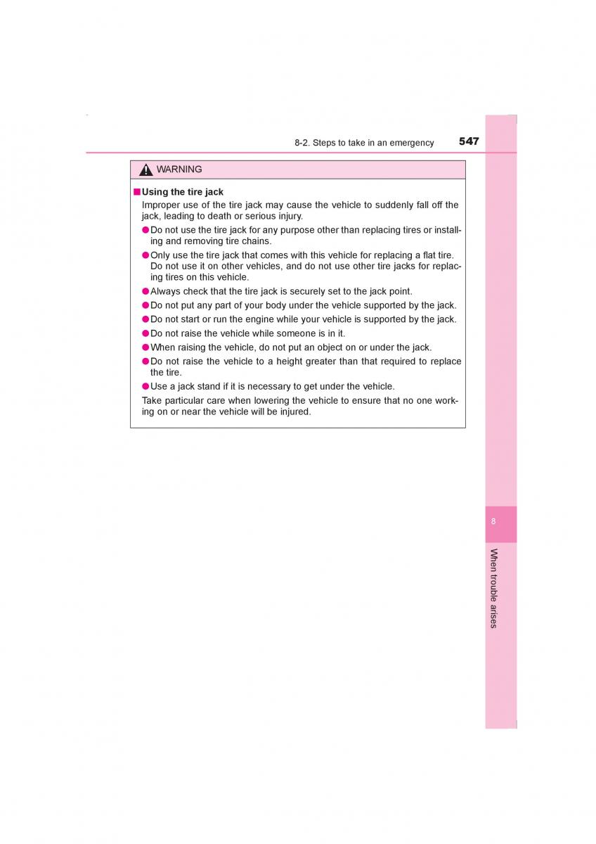 Toyota Avensis IV 4 owners manual / page 547