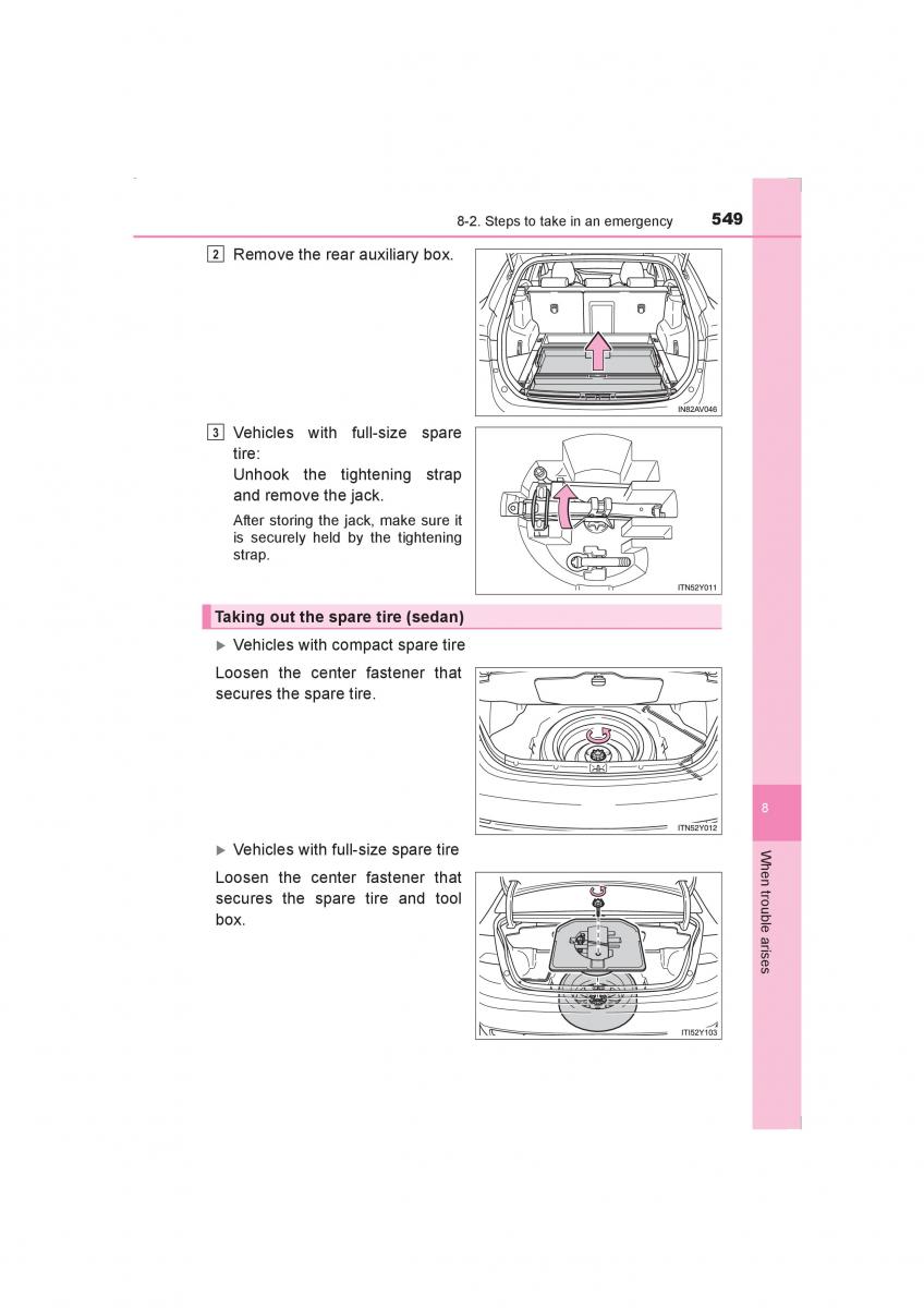 Toyota Avensis IV 4 owners manual / page 549