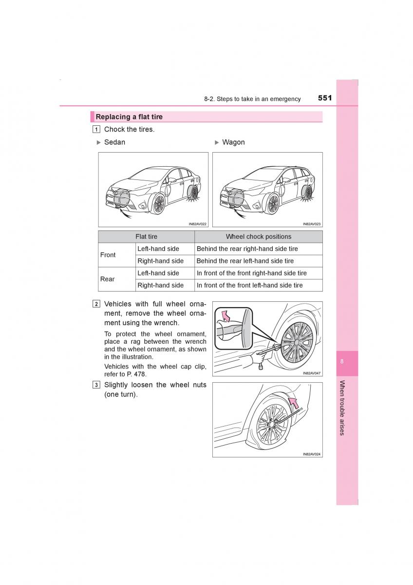 Toyota Avensis IV 4 owners manual / page 551